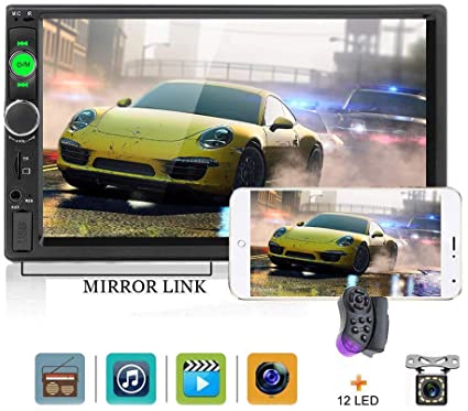 Double Din Car Stereo 7 inch Touch Screen 2 Din Car Radio Bluetooth Indash  Best Double Din With Backup Camera 
